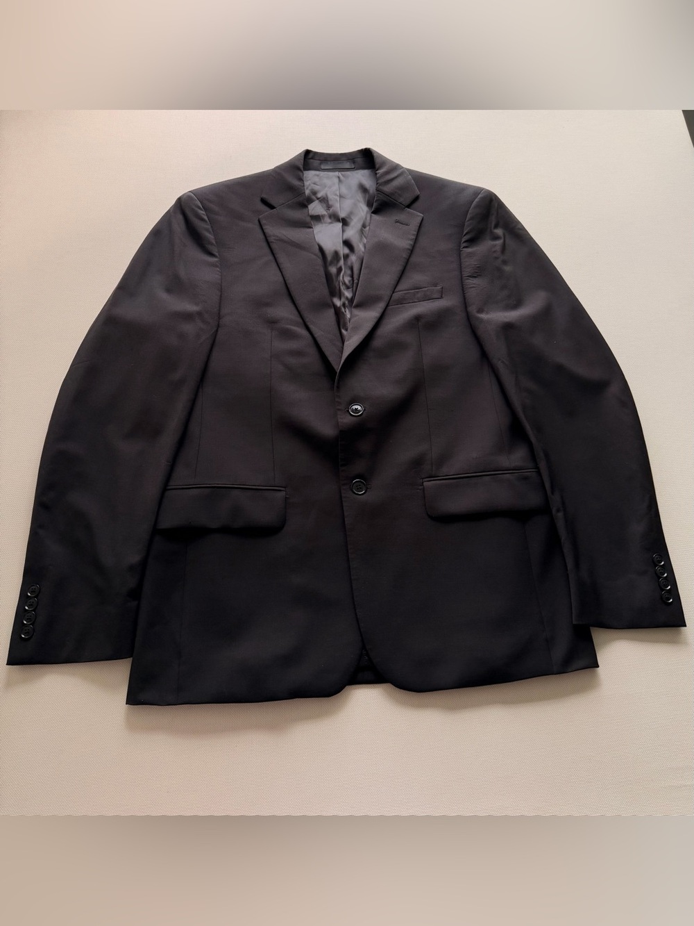 Calvin Klein Men's Black Two-Button Suit Blazer